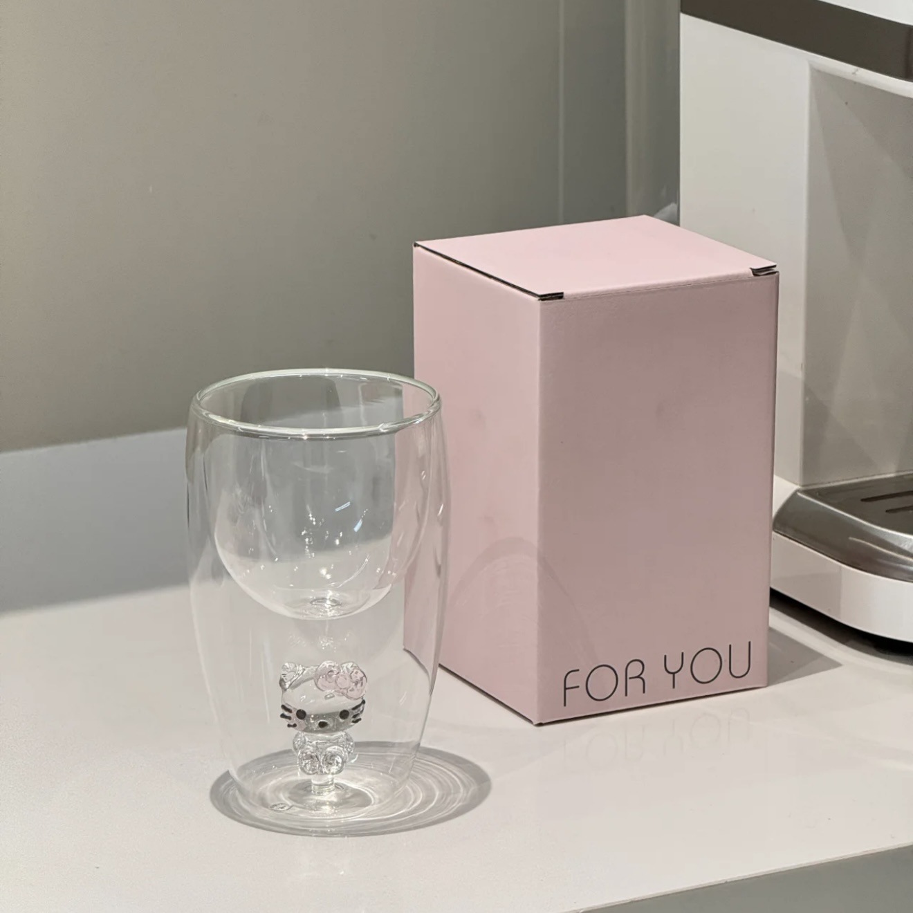 CLear Cute Hello Kitty Double Wall Cup