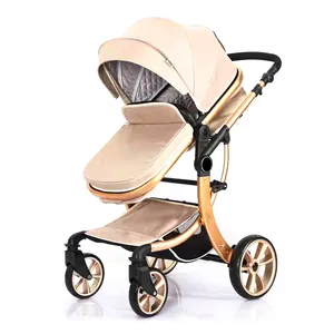 Hoge Kwaliteit Opvouwbare Hoge Landschapsfancy Kinderwagen/Mode-Stijl Aluminium Kinderwagen Met Schokabsorberende Pu-Wielen