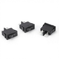 Interrupteur de type bateau KCD1-110, ultra-plat, 2 broches, 2 positions, noir, 6A 250V, 9,5*21MM, pour instruments et appareils électroménagers