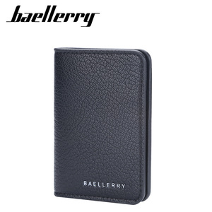 กระเป๋าใส่บัตรผู้ชายแบรนด์ Baellerry หนัง PU บาง ช่องใส่บัตรหลายช่อง สำหรับใส่บัตรธุรกิจ สีดำ/สีน้ำตาล ขนาด 4 นิ้ว - Product Image 1