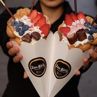 Cône en papier personnalisé de différentes tailles de qualité alimentaire pour chips de pommes de terre pour cône en papier gaufré pour frites