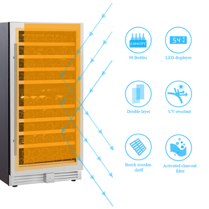 Celldeal — armoire de refroidisseur à vin en acier inoxydable, double Zone, avec réfrigérateur, nouveau Design - Product Image 2