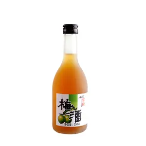 Wholesale 350ml Frosted Clear Fruit Plum Wine Glass Bottle Packaging Fermented Plum Wine