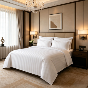 <span class=keywords><strong>Set</strong></span> di <span class=keywords><strong>Lenzuola</strong></span> 100% Cotone Egiziano a Righe, <span class=keywords><strong>Set</strong></span> da Letto 4 Pezzi 300tc Misura King, Biancheria da Hotel Traspirante, Ecologica e Resistente - Product Image 3