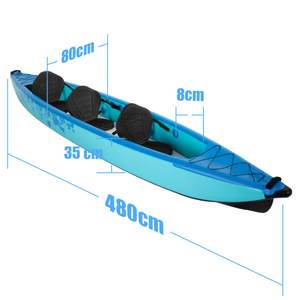 Prix d'usine R-S-A Kayak-1 Modèle Bateau en plastique Canoë transparent <span class=keywords><strong>3</strong></span> <span class=keywords><strong>places</strong></span> Kayak <span class=keywords><strong>gonflable</strong></span> en PVC à double propulsion avec <span class=keywords><strong>3</strong></span> pagaies - Product Image 3