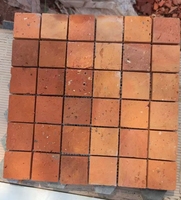 Vente en gros de mosaïques carrées en brique de placage de pierre Argile antique Panneaux de mosaïque en brique de placage pour décoration murale en pierre