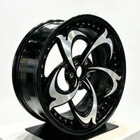 Velg Alloy Forged Dua Bagian 21 Inch 5x112 5x114.3 5x120 5x130 6061-T6 Hitam Mesin untuk BMW Bezn Audi Porsche