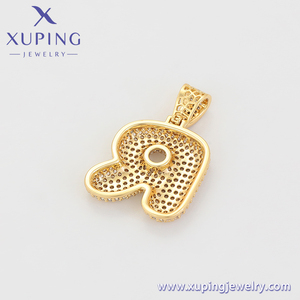 X000694861 เครื่องประดับ XUPING ตัวอักษร <span class=keywords><strong>R</strong></span> เรียบง่าย ชุบทอง 14K เครื่องประดับผู้หญิง ประดับเพชรซิร์โคเนีย จี้ห้อยคอสวยงามสำหรับสร้อยคอ - Product Image 4