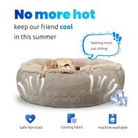 Lit pour animaux de compagnie DO moderne, rond, chaud et doux pour l'hiver, lavable à la main, pour chats, tapis en peluche amovible et lavable, rembourrage en polyester, motif uni en tissu