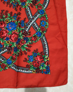 <span class=keywords><strong>Woge</strong></span> Factory Square 75*75cm Einzigartiger Schall dämpfer Headwrap Kopftuch Lady Print Floral Cotton Feeling Acryl schal mit Blume - Product Image 2