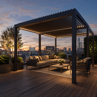 Pavillon de jardin en aluminium de qualité supérieure, imperméable, avec toit rigide, abri solaire pour jardin, patio, cour, terrasse, usage commercial