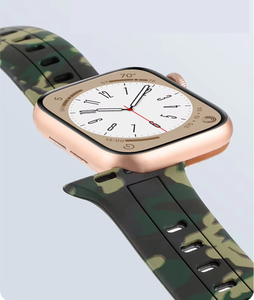 Correa de reloj de silicona suave de camuflaje para Apple Watch 10 42mm 46mm 8 7 6 5 4 3 2 1 <span class=keywords><strong>SE</strong></span> <span class=keywords><strong>40mm</strong></span> 44mm 45mm 49mm - Product Image 4