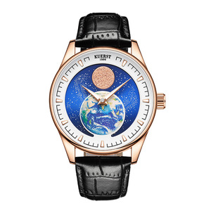 Hip Hop Sky Moon Phase Hombres Relojes mecánicos automáticos Vestido <span class=keywords><strong>de</strong></span> lujo <span class=keywords><strong>de</strong></span> cuero Relojes <span class=keywords><strong>de</strong></span> pulsera luminosos impermeables - Product Image 1