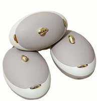 Ensemble de 3 casseroles isothermes 4L, 5L, 6L, design galet nordique, avec bouton doré, pour la conservation des aliments et l'organisation domestique