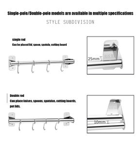 Portautensili da Parete in Acciaio Inox con Ganci per Carne e Gancio Anale, Barra da Cucina con 6/8/10 Ganci Rimovibili - Product Image 4