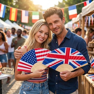 Abanico Plegable de Bambú con Diseño de Bandera Nacional Personalizada, Abanico de Mano con Forma de Libélula, Arte Folclórico, Regalo Empresarial, Venta al Por Mayor - Product Image 6