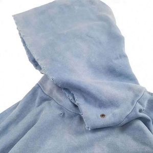 Sweat à capuche en coton éponge uni, coupe classique, broderie personnalisée OEM, sans cordon, pour hommes - Product Image 3