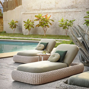 Tumbona de Hotel tradicional moderna, marco de ratán PE, cojín de algodón duradero, hamaca, Villa, terraza, patio plegable al aire libre, salón - Product Image 3