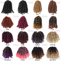 Cheveux synthétiques pour tresses au crochet, boucles courtes, pour femmes noires, tresses bouclées, tresses rebondissantes, extensions de cheveux synthétiques