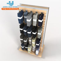 Présentoir de chaussettes en bois sur mesure, meuble de vente, chaussures POP-up, présentoir Mobile double face pour chaussettes