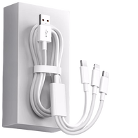 Kabel Pengisi Daya 3-in-1 120W PD Lima Antarmuka Adaptor Multi Perangkat Bersertifikasi CE untuk Ponsel, Earphone, Kabel Data 3-ke-1