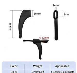 Supports d'oreille antidérapants en silicone <span class=keywords><strong>pour</strong></span> <span class=keywords><strong>lunettes</strong></span> et <span class=keywords><strong>lunettes</strong></span> de soleil, clips <span class=keywords><strong>élastique</strong></span>s – Vente en gros usine, en stock - Product Image 2