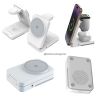 Station de charge sans fil magnétique pliable multifonctionnelle portable Écouteurs Montre intelligente Téléphone Chargeur rapide Support avec lampe de nuit