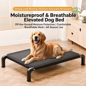 Lit surélevé pour animaux de compagnie, hamac respirant en maille pour chien et chat, lavable, avec structure en fer forgé - Product Image 2