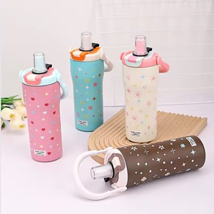 Mug de voyage isotherme en acier inoxydable Superfit avec paille, motif à pois mignon, thermos pour le bureau, le camping, OEM - Product Image 1