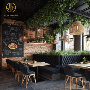 Set di Arredamento Industriale Vintage Ron Group: <span class=keywords><strong>Tavolo</strong></span> <span class=keywords><strong>Quadrato</strong></span> in Legno <span class=keywords><strong>Nero</strong></span> e Sedie in Metallo per Ristoranti e Caffè - Product Image 4