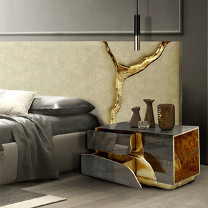 Lit double en cuir et tissu de luxe moderne de style italien <span class=keywords><strong>Baco</strong></span> avec cadre en bois massif - Product Image 5