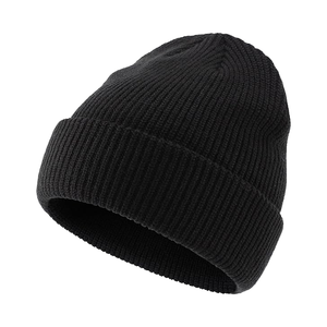 Gorro de Punto Acrílico Grueso y Cálido para Hombre y Mujer, Gorros con Vuelta para Uso Diario, con Tela Común y Patrón Sólido para Invierno - Product Image 4