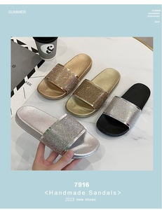 Summer <b>Plus</b> <b>Size</b> Breathable Anti-Slip Rhinestone Platform Open Toe PU Insole Women's for - Product Image 6