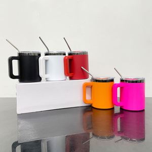 Powder Coated Underneath Colorful 10Oz <b>Mug</b> <b>Double</b> <b>Walled</b> Black Plated Colored Tumbler With Magnetic Lid - Product Image 4