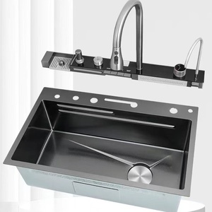 Évier de cuisine Libert D Whale, simple bac, finition dorée polie, affichage numérique LED, acier inoxydable, multifonctionnel Raindance - Product Image 5