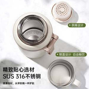 Thermos en acier inoxydable de Noël 1000 ml, isolation 24h avec poignée pour les sports de plein air et les cadeaux - Product Image 3