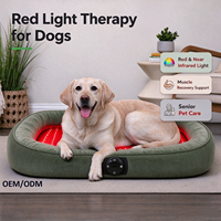 Lit de luminothérapie rouge pour chiens, lit de récupération pour chiens âgés, tapis de bien-être pour animaux de compagnie à LED 660nm 850nm pour la relaxation musculaire