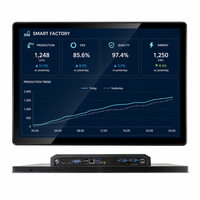HMI tactile tout-en-un 12,1/13,3/19 pouces avec interface VGA, conception de montage intégré incurvé vers l'extérieur pour l'industrie
