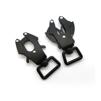 Mousquetons auto-bloquants noirs de 20 mm pour ceintures, boucles de collier, attaches de raccordement, crochets de libération rapide pour animaux de compagnie