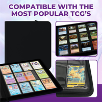 Classeur de cartes à 12 pochettes, album de rangement pour 480 cartes à collectionner, livre de rangement sans anneaux à fermeture éclair pour cartes de jeux et de sport – Fourniture directe usine