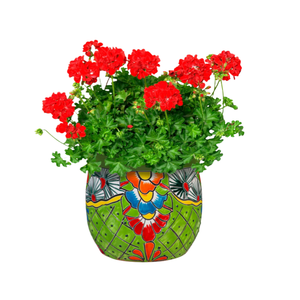 Maceta de cerámica <span class=keywords><strong>Talavera</strong></span> hecha a mano Diseño mexicano pintado a mano vibrante, adecuado para plantas falsas y vivas con orificio de drenaje - Product Image 4