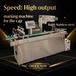 Nueva Máquina Codificadora UV de Alta Velocidad con Enfoque Automático, Sistema de Separación y Transporte de Tapas de Botellas, Sistema de Lectura de Códigos, Sistema de Visión con Refrigeración por Agua - Product Image 1