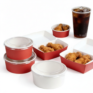 Custom Printed Compostable Kraft <b>Paper</b> <b>Bowl</b> With PET Lid Disposable Salad Food Container For Fast Food Packaging - Product Image 1