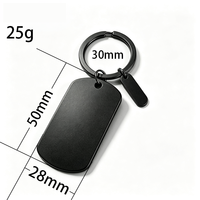 Porte-clés double étiquette en acier inoxydable sablé Ywyougang, breloque barre petite forme plaque militaire vierge pour gravure laser DIY, cadeau