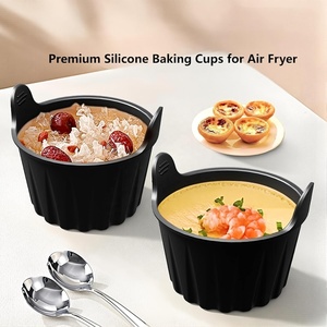 Moules de cuisson <span class=keywords><strong>en</strong></span> <span class=keywords><strong>silicone</strong></span> de qualité alimentaire <span class=keywords><strong>pour</strong></span> friteuse à air, tasses antiadhésives <span class=keywords><strong>pour</strong></span> œufs, cupcakes, crêpes, puddings, tartes, accessoires réutilisables <span class=keywords><strong>pour</strong></span> friteuse à air - Product Image 4