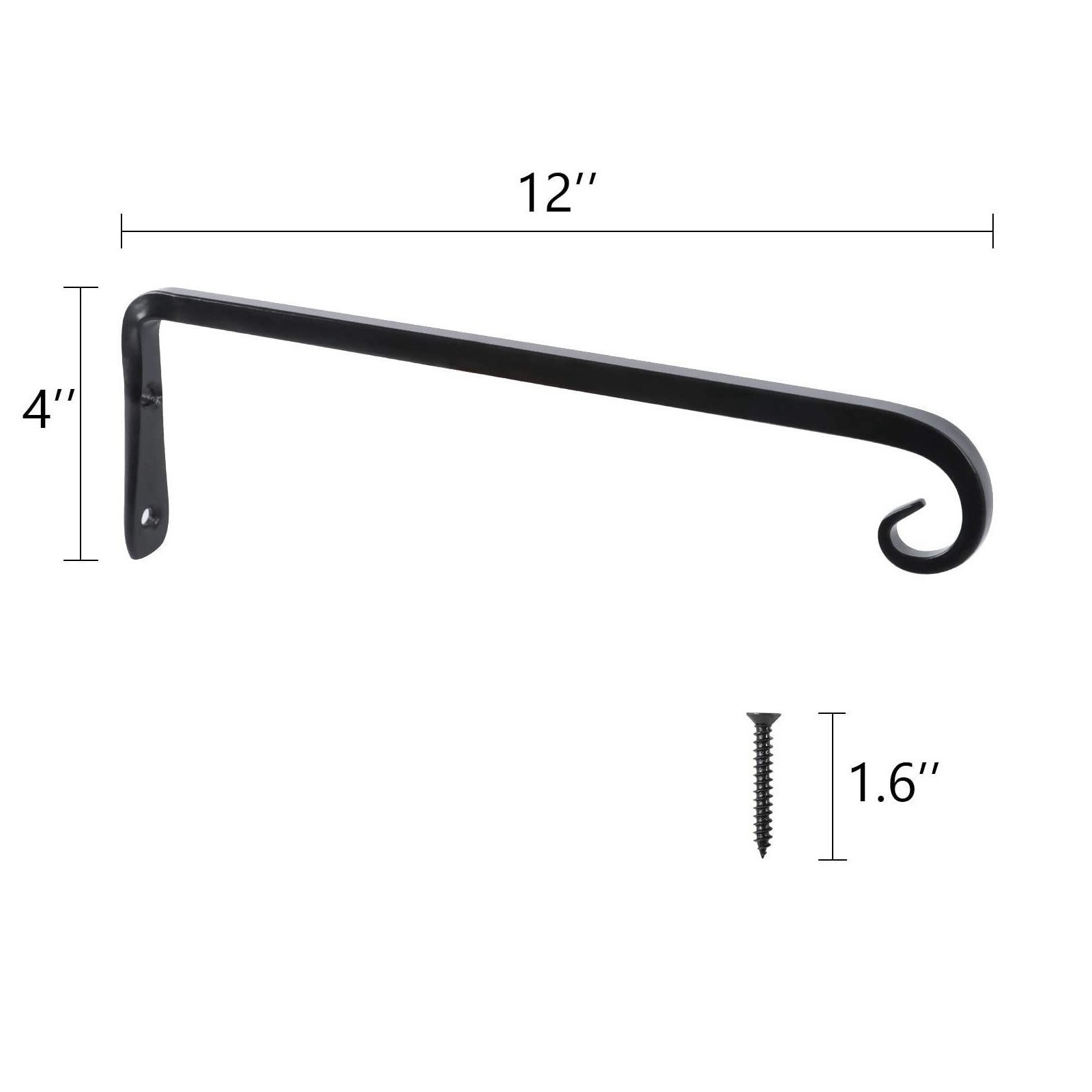 Swoosh inversé en forme de 7 de 12 pouces - noir