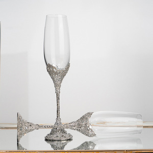 <b>Vintage</b> Premium Wedding Diamond Sparkling Tempered Eco-Friendly for <b>Coupes</b> Glass Set Gift Box - Product Image 2