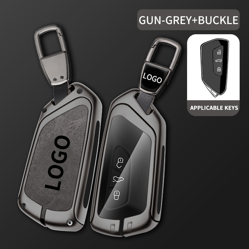 Pistola metálica gris + llavero metálico