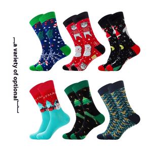 Chaussettes Jacquard de Noël transfrontalières pour hommes et femmes en coton peigné hauteur d'équipage Design de dessin animé décontracté pour le festival - Product Image 4