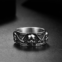 Cincin Perhiasan Fashion Baja Tahan Karat Vintage Tengkorak Sabit Punk Gothic Berkualitas Tinggi untuk Pria Produsen Grosir